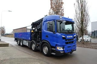 Scania G 450 8x2 / HMF 7020 + FLY JIB KRAAN / 70 TM KRAAN / FRONT STAMP / REMOTE CONTROL / LOW KM / PERFECT CONDITION