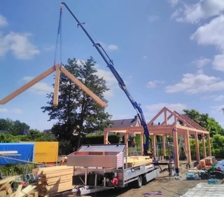 Diversen Aanhanger met Amco Veba 903 3 S laadkraan